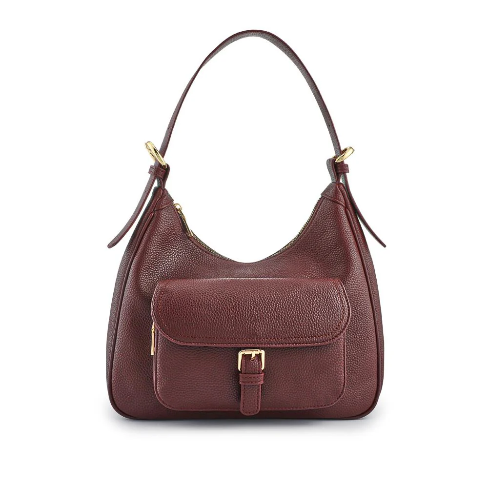 Faux-Leather Shoulder Bag - RIM42001 / 328 369 - Burgundy