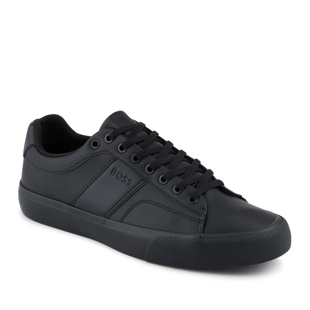 Faux-Leather Trainers - HUGO41503 / 327 623 - Black