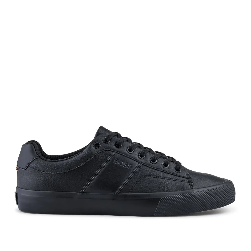 Faux-Leather Trainers - HUGO41503 / 327 623 - Black - Image 2