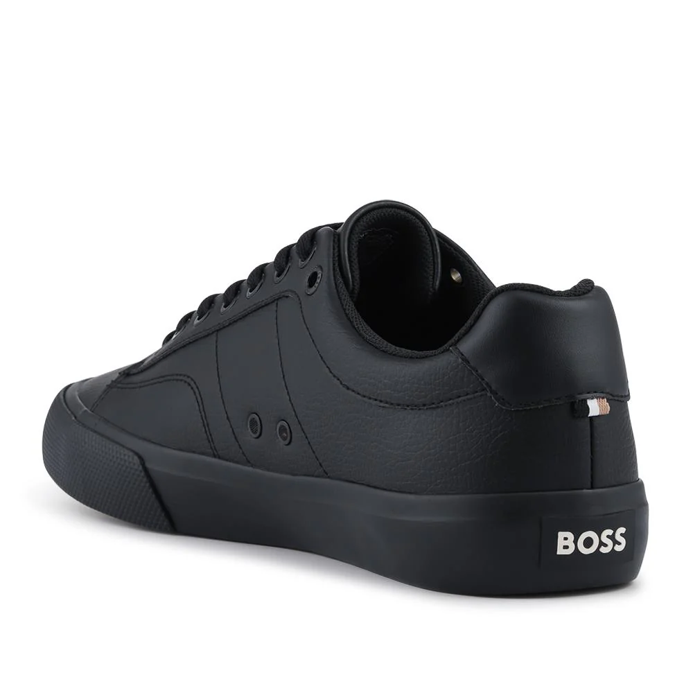 Faux-Leather Trainers - HUGO41503 / 327 623 - Black - Image 3