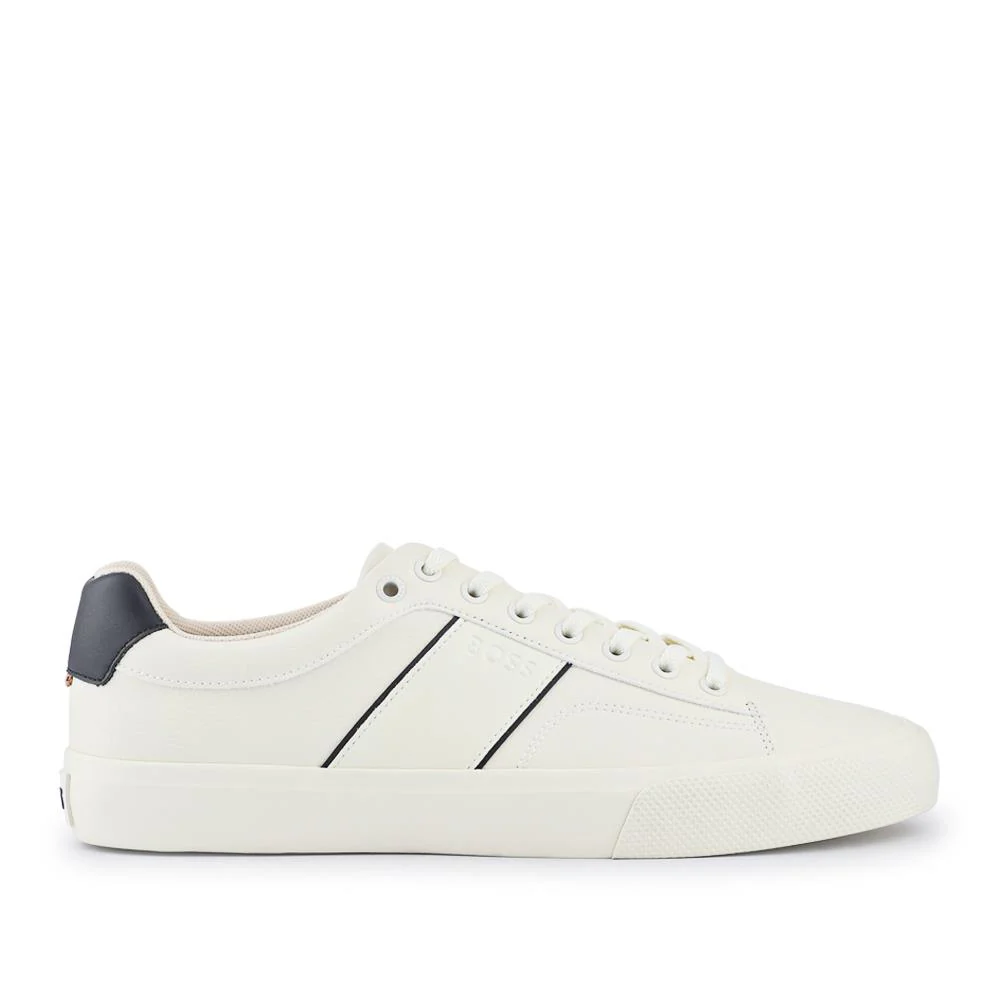 Faux-Leather Trainers - HUGO41503 / 327 623 - Cream - Image 2