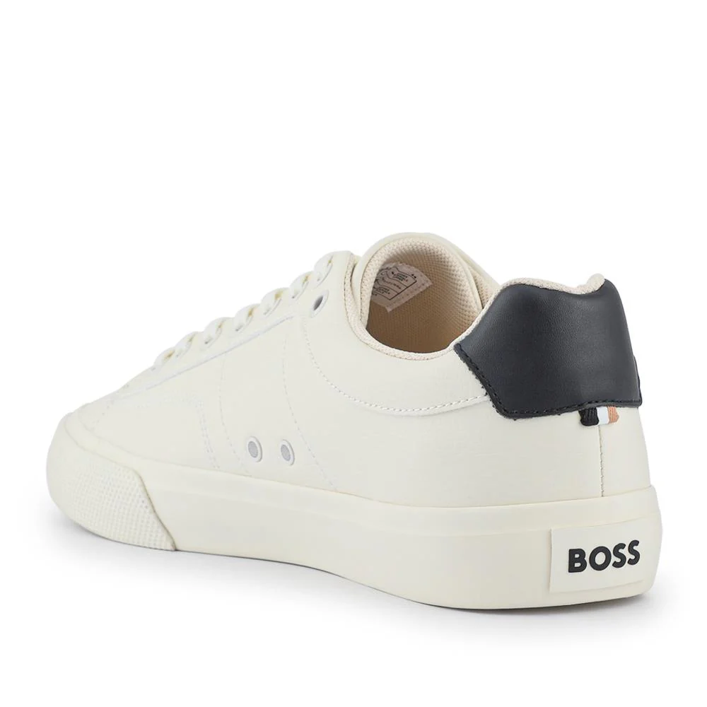 Faux-Leather Trainers - HUGO41503 / 327 623 - Cream - Image 3