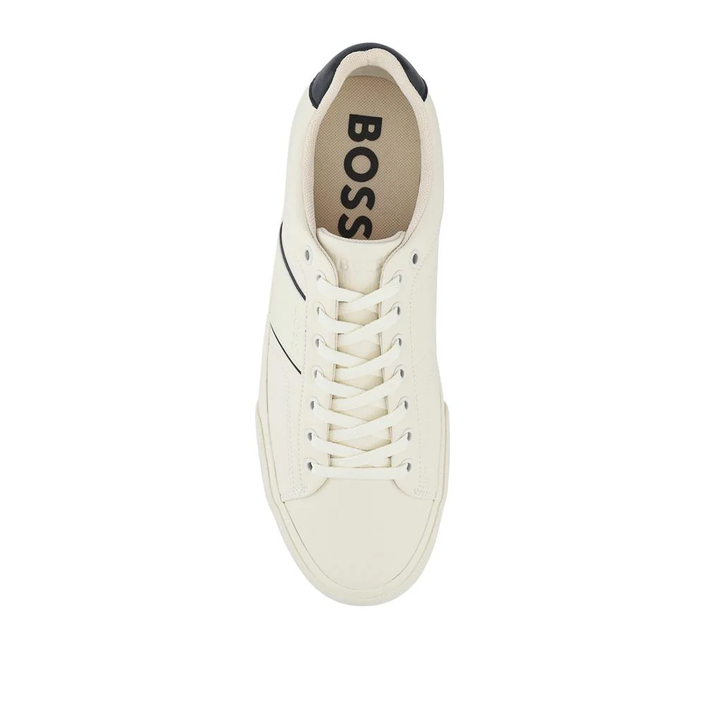 Faux-Leather Trainers - HUGO41503 / 327 623 - Cream - Image 4