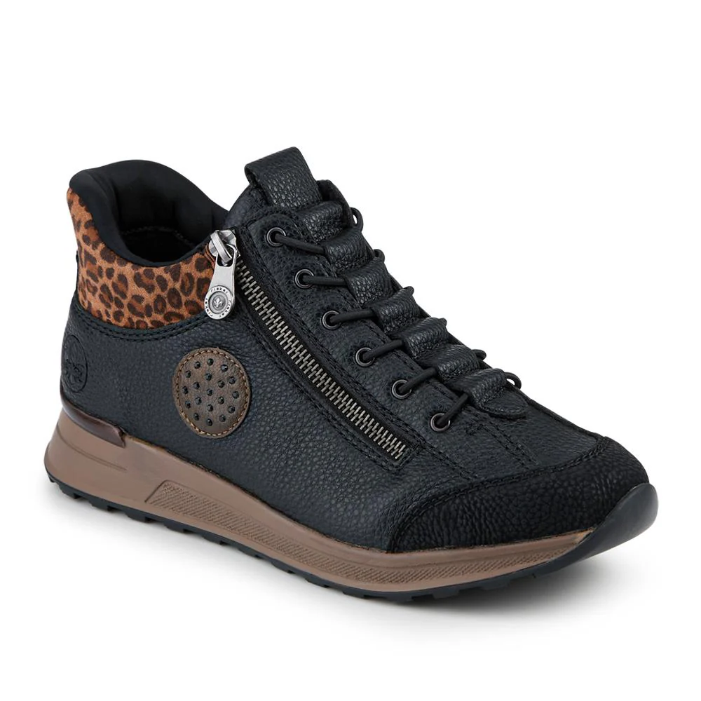 Faux Leather Zip-Up Trainers  - RKR42513 / 327 799
