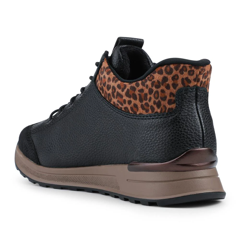Faux Leather Zip-Up Trainers - RKR42513 / 327 799 - Black - Image 3