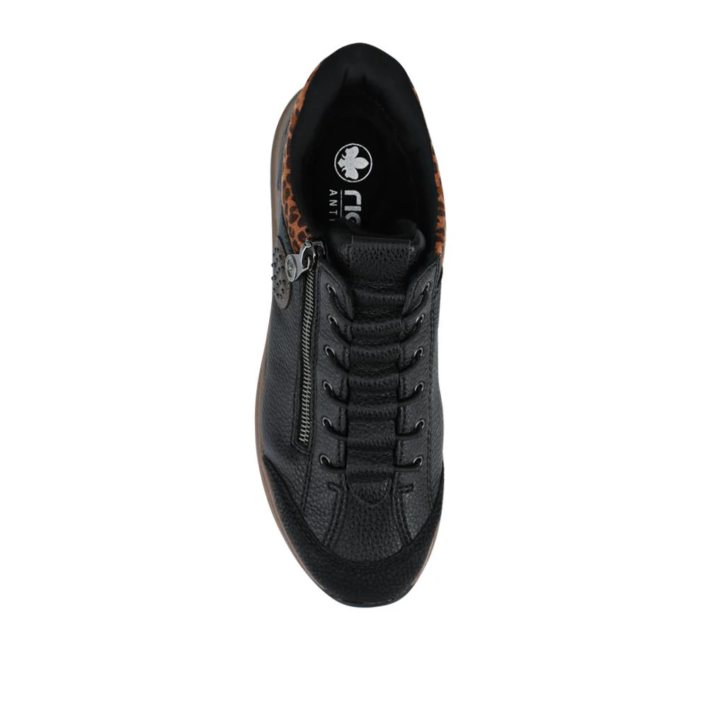 Faux Leather Zip-Up Trainers - RKR42513 / 327 799 - Black - Image 4