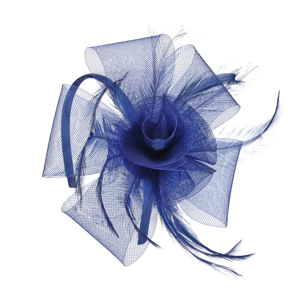 Feather Flower Fascinator - HARR41009 / 327 590 - Navy - Image 2