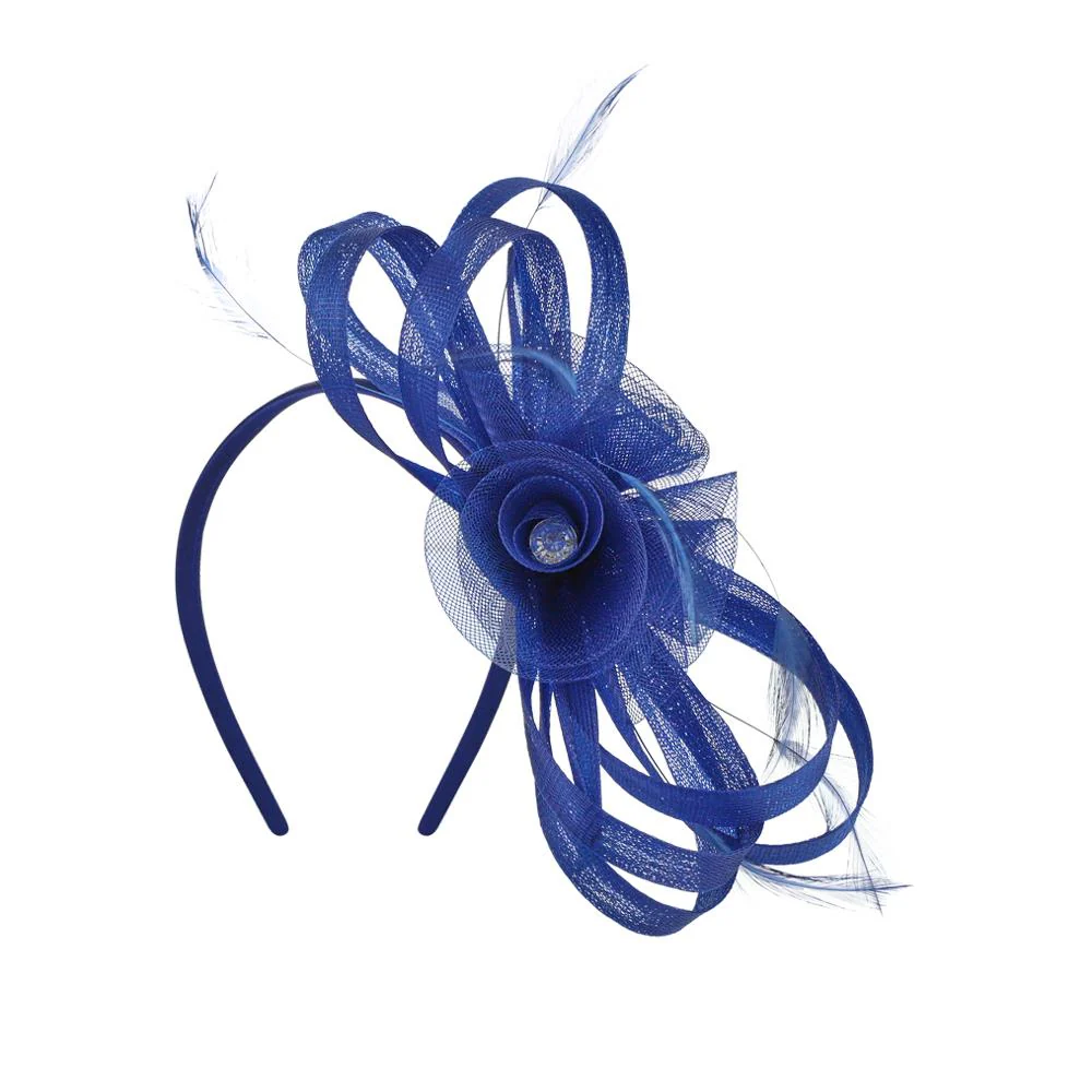 Feather Ribbon Fascinator - HARR41007 / 327 589 - Navy - Image 2