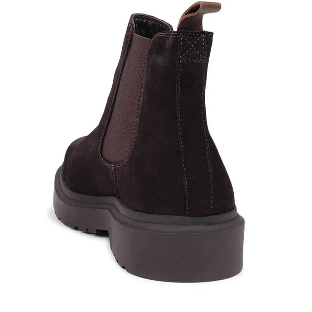 Finsbury Leather Chelsea Boots - FINSBURY / 326 398 - Dark Brown Suede - Image 3