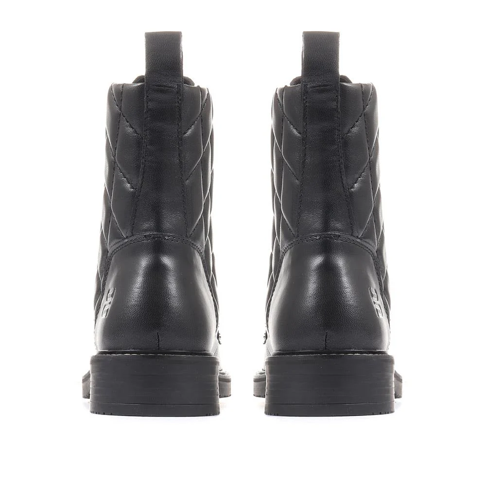 Fiona Lace-Up Leather Ankle Boots - BUG36518 / 322 875 - Black - Image 3