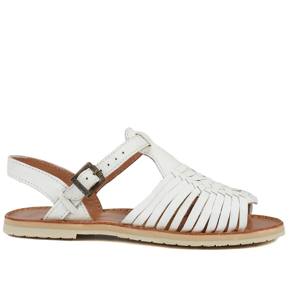 Flat Buckle Sandals - VAN37062 / 324 879 - White Leather - Image 2