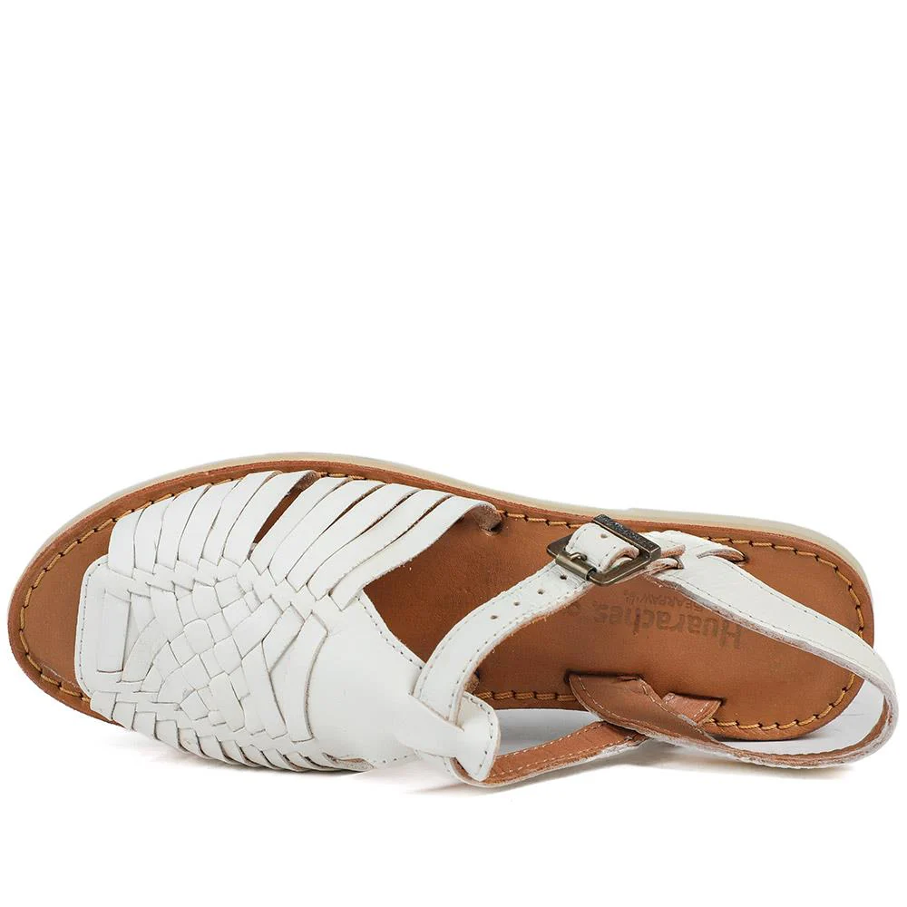Flat Buckle Sandals - VAN37062 / 324 879 - White Leather - Image 4