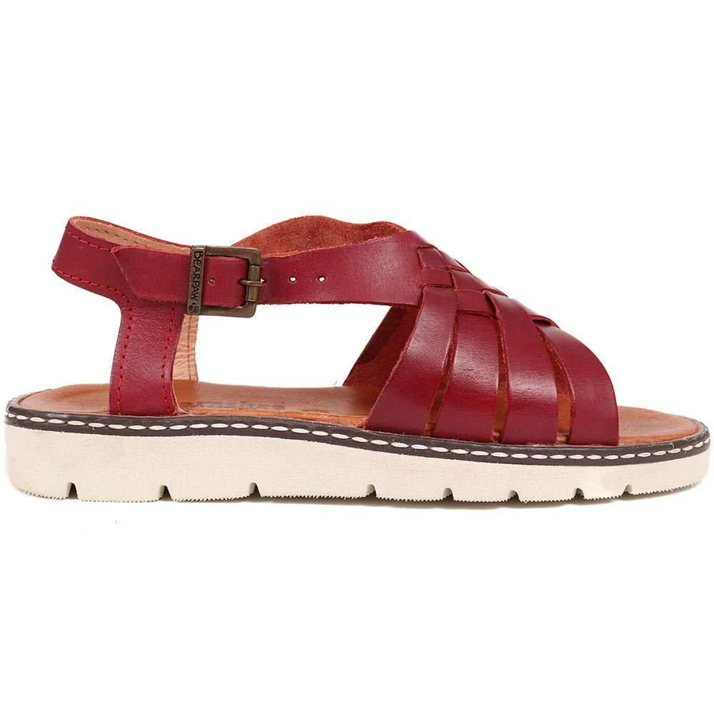 Flat Buckle Sandals - VAN37064 / 324 880 - Red - Image 2
