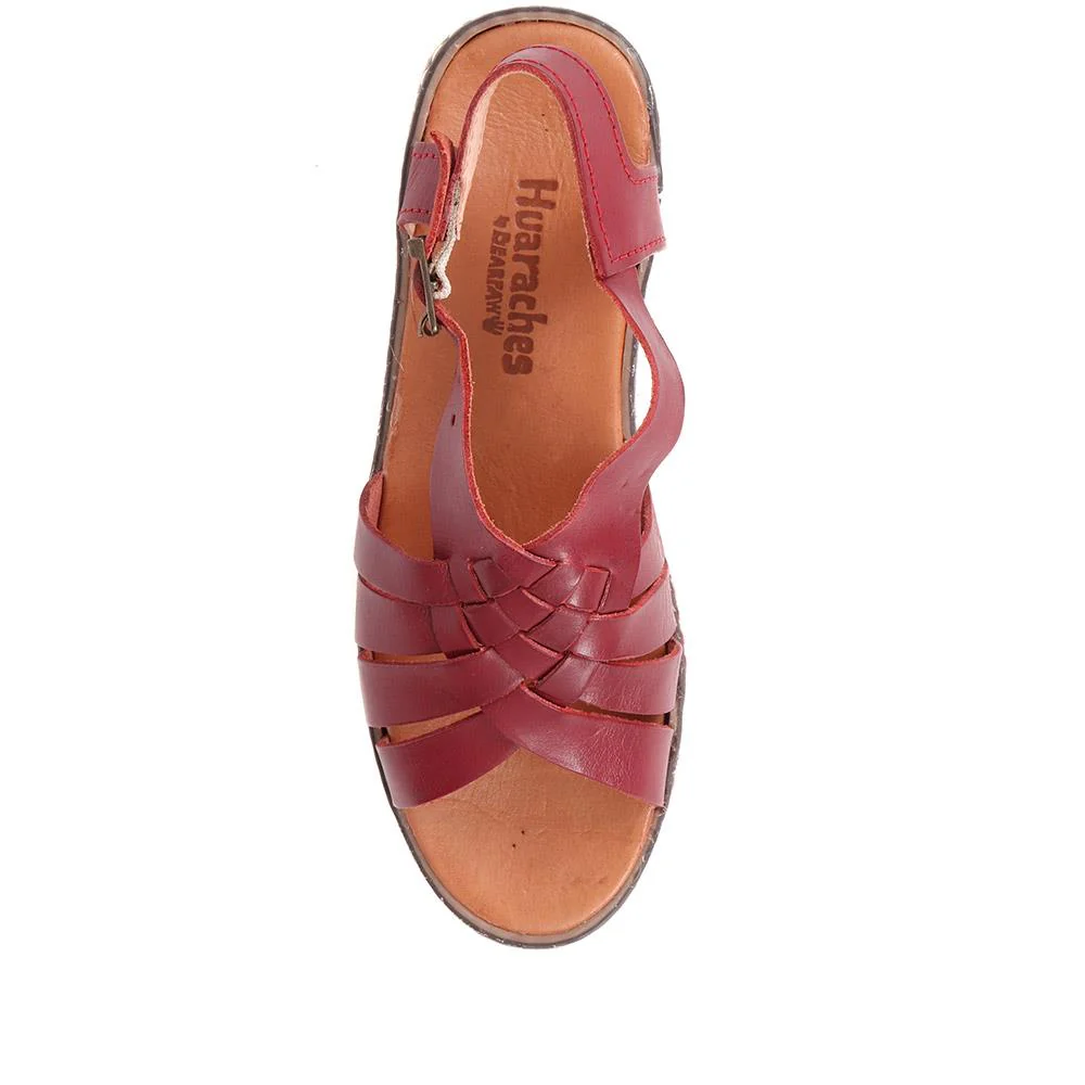 Flat Buckle Sandals - VAN37064 / 324 880 - Red - Image 5