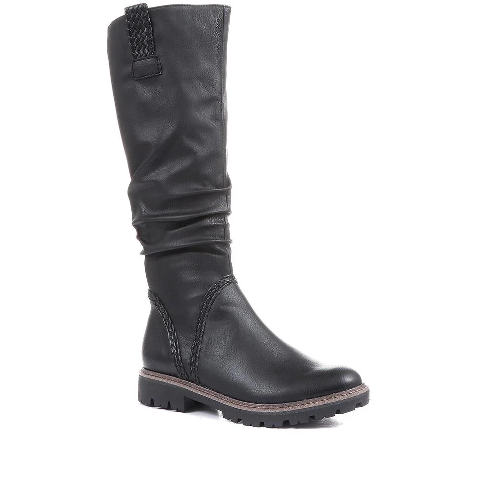 Flat Knee High Boots - WEN34508 / 320 723 - Black