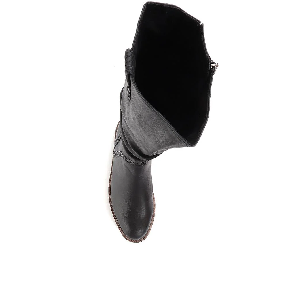 Flat Knee High Boots - WEN34508 / 320 723 - Black - Image 4