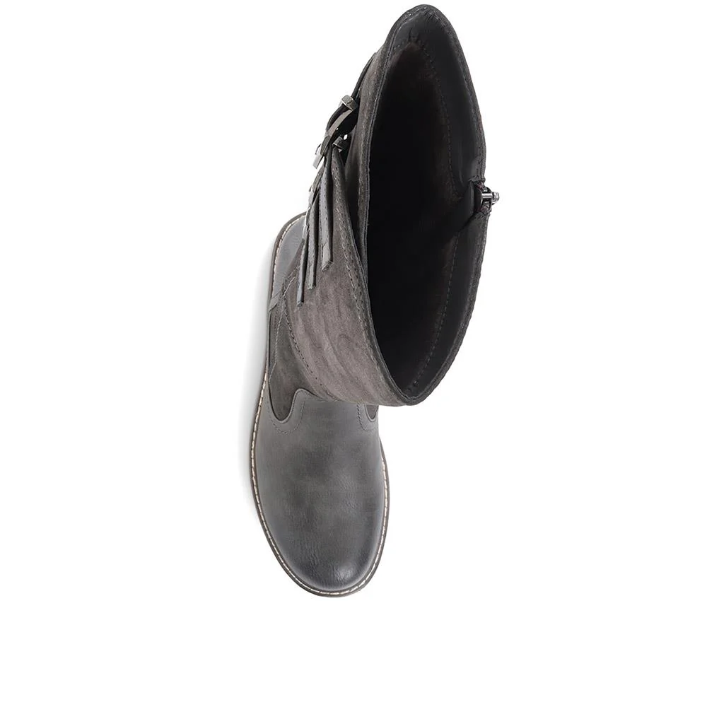 Flat Knee High Boots - WOIL36025 / 322 775 - Grey - Image 4