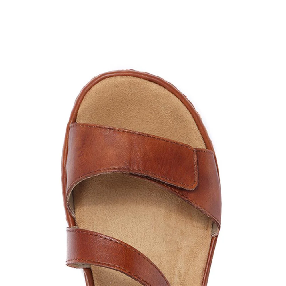 Flat Leather Sandal - RKR29540 / 315 169 - Brown - Image 4