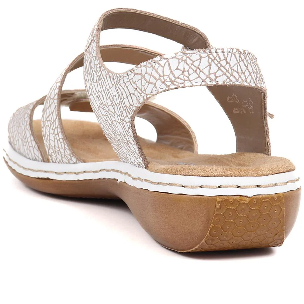 Flat Leather Sandal - RKR29540 / 315 169 - White Multi - Image 3