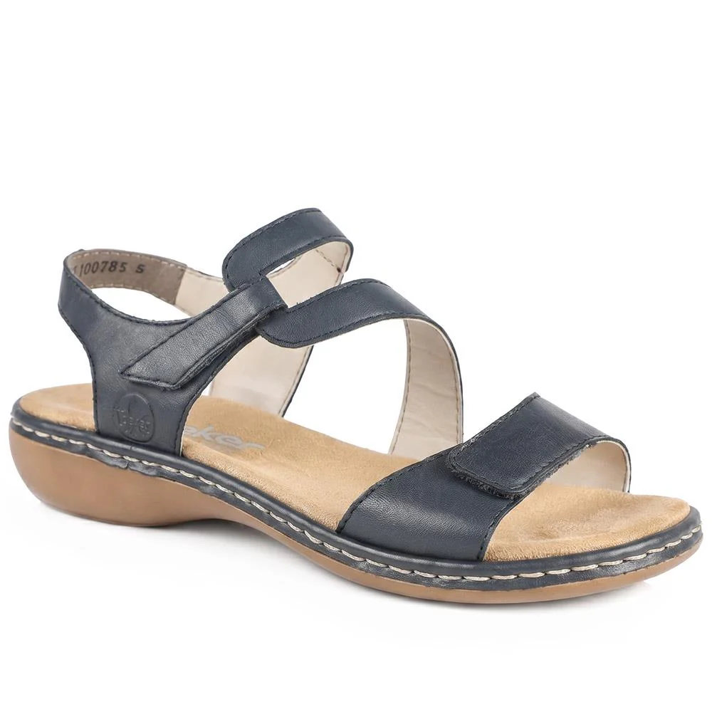 Flat Leather Sandal - RKR29540 / null - Navy
