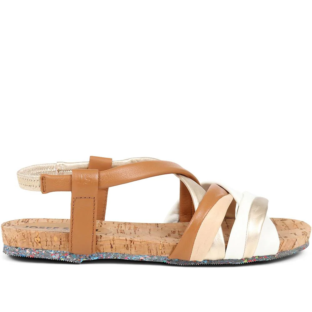 Flat Leather Sandals - JOSEF37500 / 323 354 - Tan Multi - Image 2