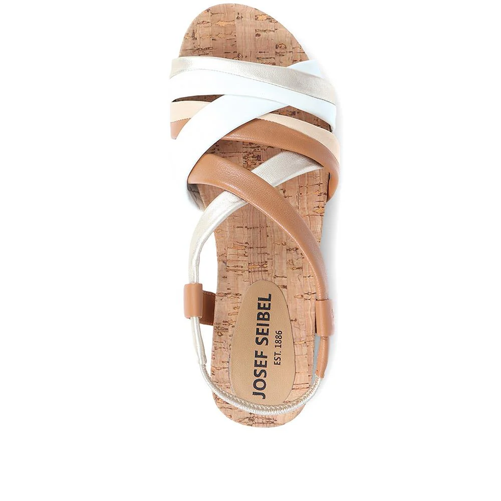 Flat Leather Sandals - JOSEF37500 / 323 354 - Tan Multi - Image 4