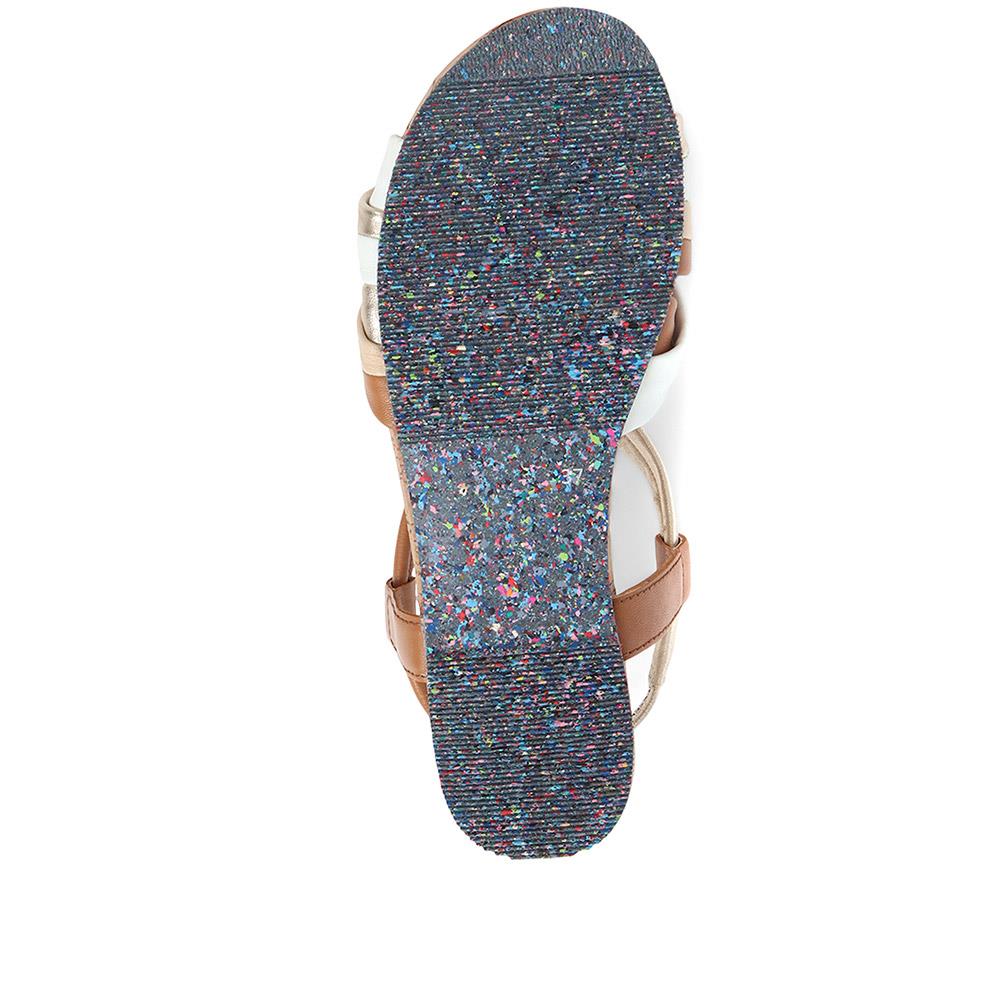 Flat Leather Sandals - JOSEF37500 / 323 354 - Tan Multi - Image 5