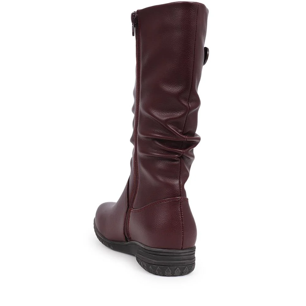 Flat Slouch Boots - WBINS40099 / 325 983 - Burgundy - Image 3