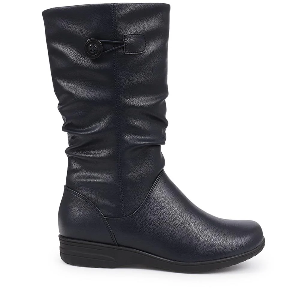 Flat Slouch Boots - WBINS40099 / 325 983 - Navy - Image 2