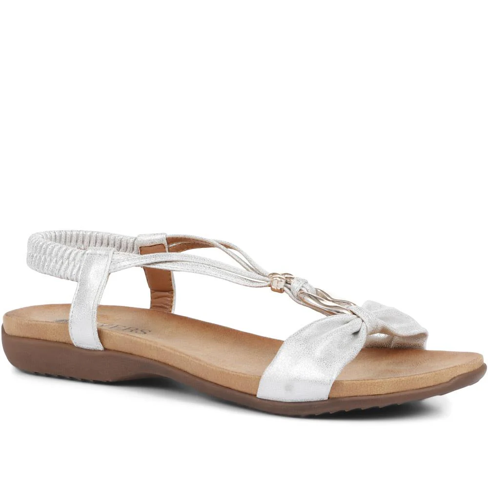 Flat Strappy Sandals - BAIZH29006 / 314 963 - White-Silver