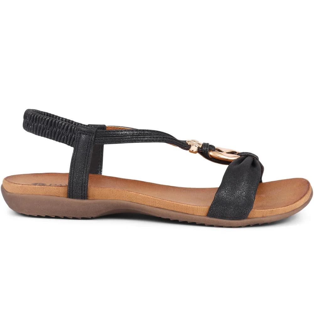 Flat Strappy Sandals - BAIZH29006 / 314 963 - Black - Image 3