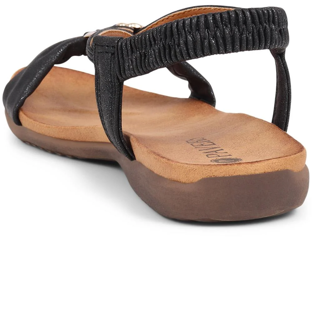 Flat Strappy Sandals - BAIZH29006 / 314 963 - Black - Image 4