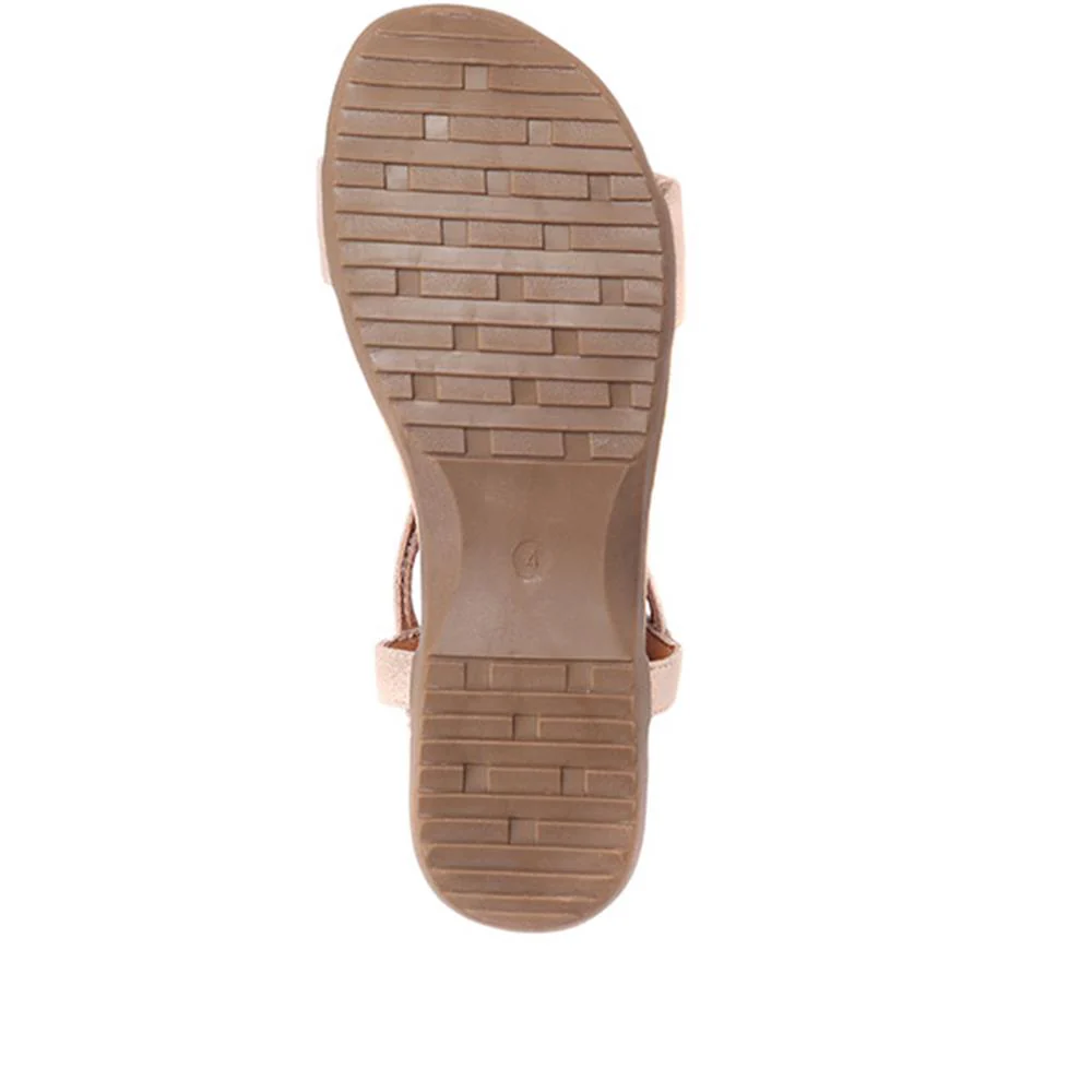 Flat Strappy Sandals - BAIZH29006 / 314 963 - Rose Gold - Image 6