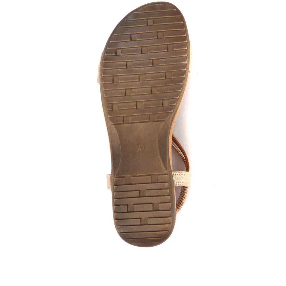 Flat Strappy Sandals - BAIZH29006 / 314 963 - Rose Gold - Image 7