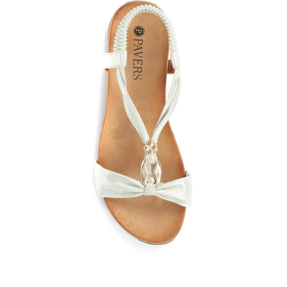 Flat Strappy Sandals - BAIZH29006 / 314 963 - White-Silver - Image 5