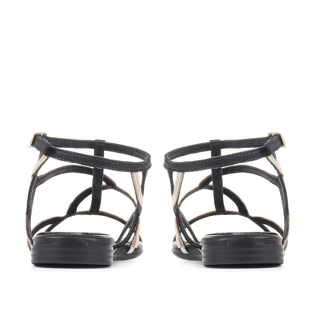 Flat Strappy Sandals - TAM35506 / 321 479 - Black Multi - Image 3