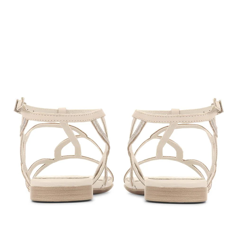 Flat Strappy Sandals - TAM35506 / 321 479 - White Multi - Image 3