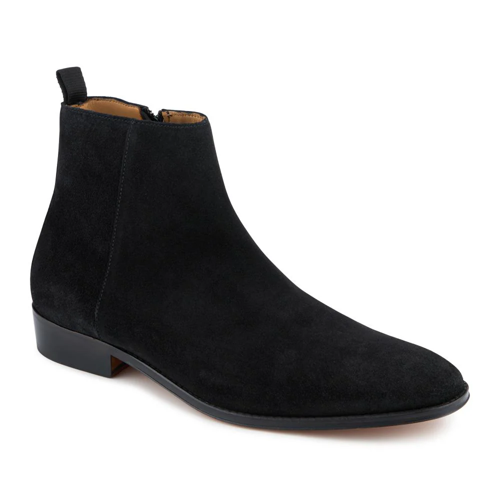 Flaxen Leather Ankle Boots - FLAXEN / 325 744 - Black Suede