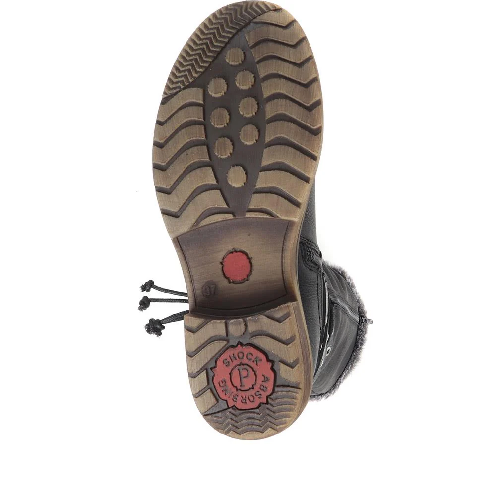 Fleece Lined Buckle Detail Boots - WBINS36130 / 323 115 - Black - Image 4