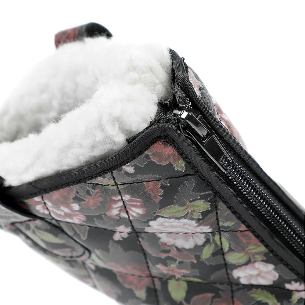 Fleece-Lined Snow Boots - SHINN40001 / 326 402 - Black Rose Floral - Image 6