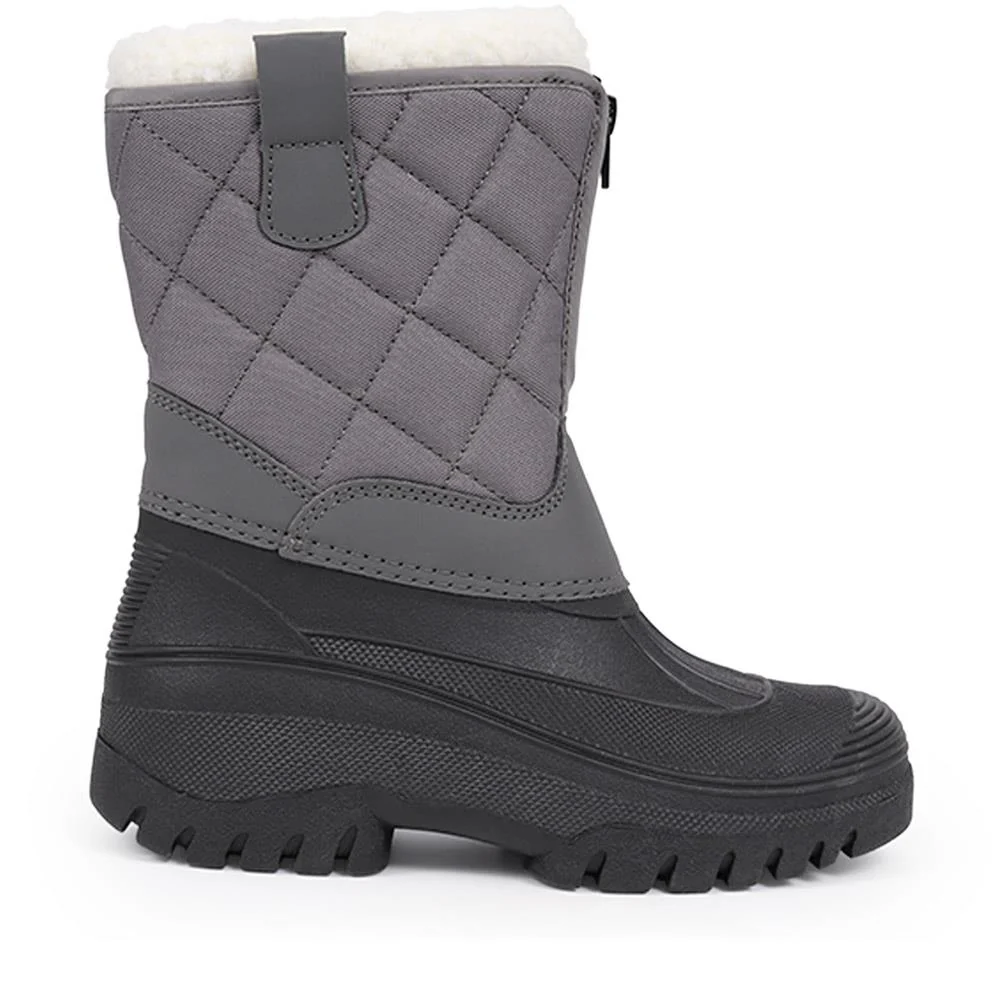 Fleece-Lined Snow Boots - SHINN40001 / 326 402 - Grey - Image 2