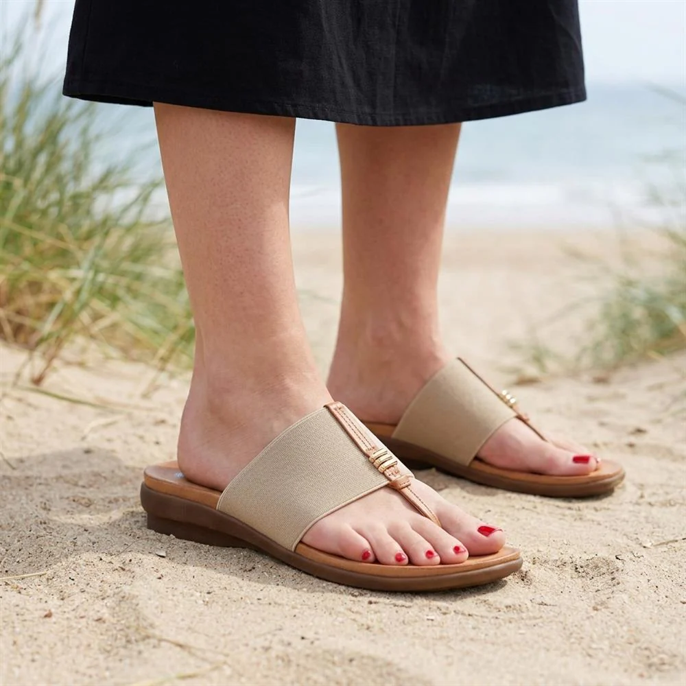 Flexible Toe Post Sandals - BAIZH41027 / 327 077 - Beige - Image 2