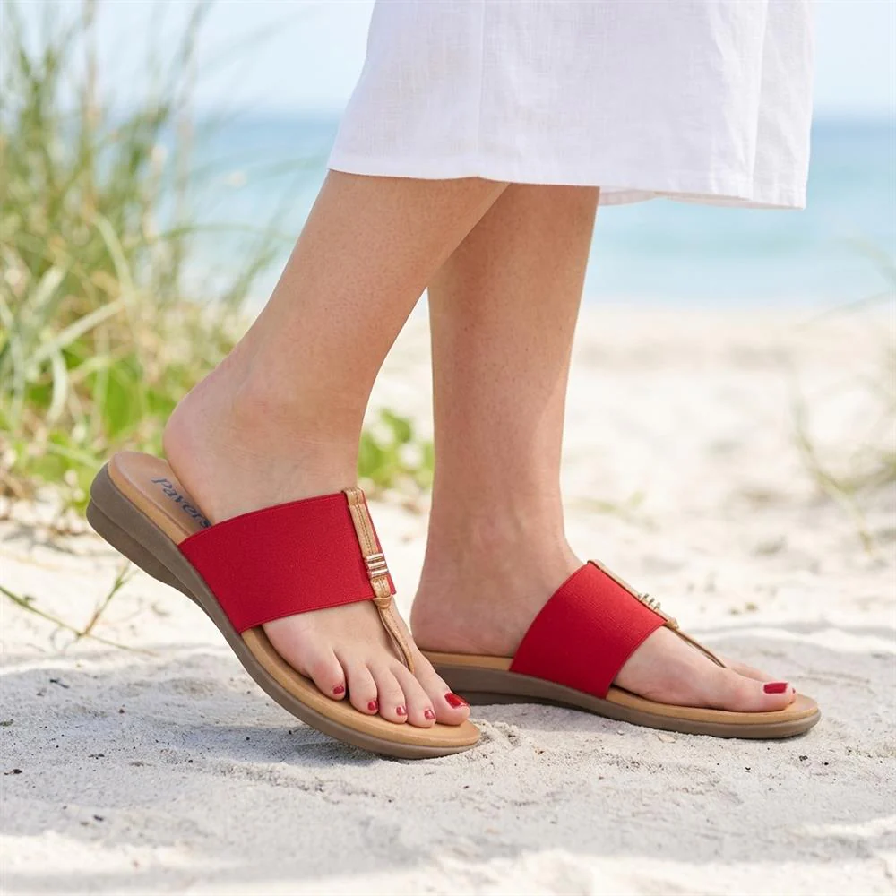 Flexible Toe Post Sandals - BAIZH41027 / 327 077 - Red - Image 2