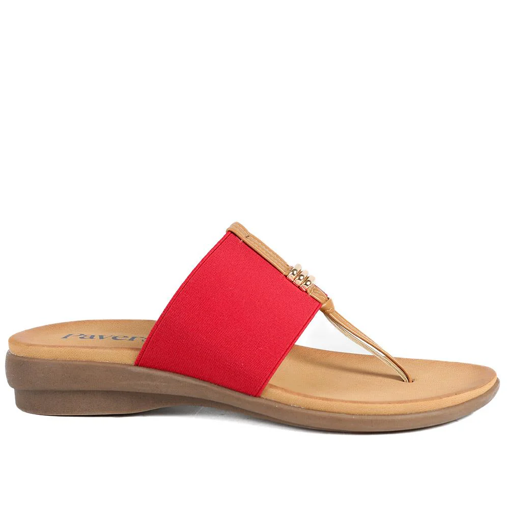 Flexible Toe Post Sandals - BAIZH41027 / 327 077 - Red - Image 3
