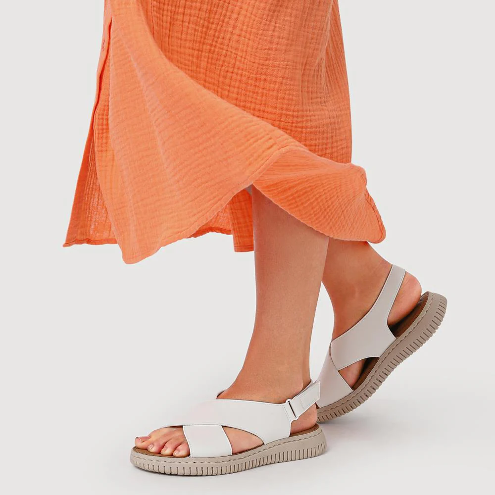 Flexible Touch-Fastening Sandals - BAIZH41025 / 327 250 - White - Image 5