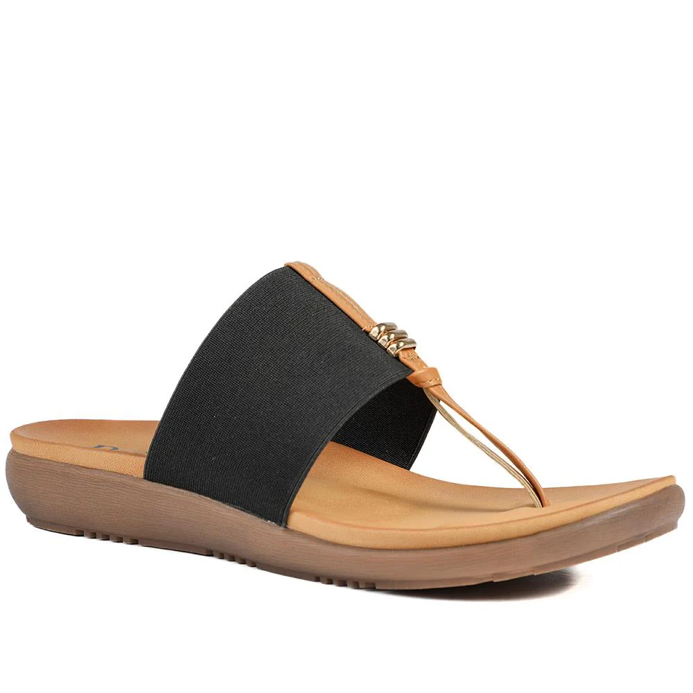 Flexible Wide Fit Toe Post Sandals - BAIZH41027W / 329 019 - Image 2