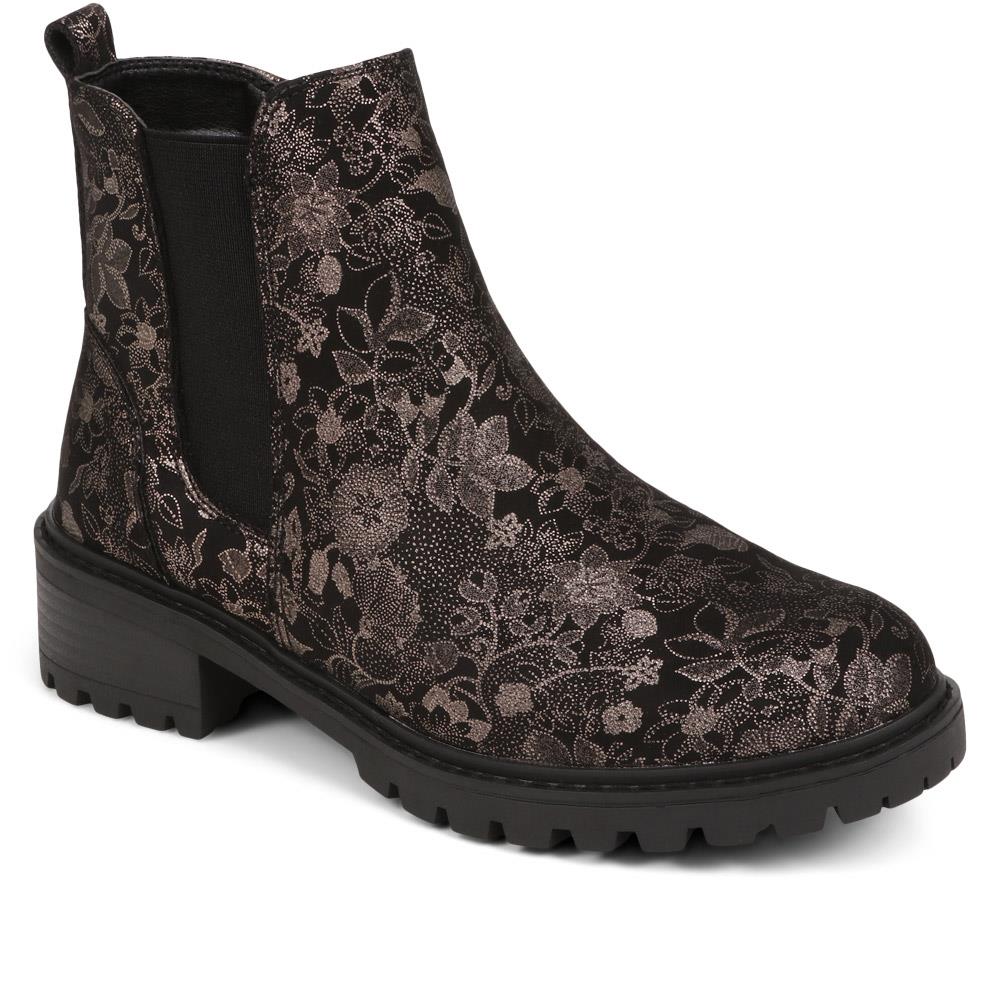 Floral Chelsea Boots - WBINS38037 / 324 119 - Black Floral