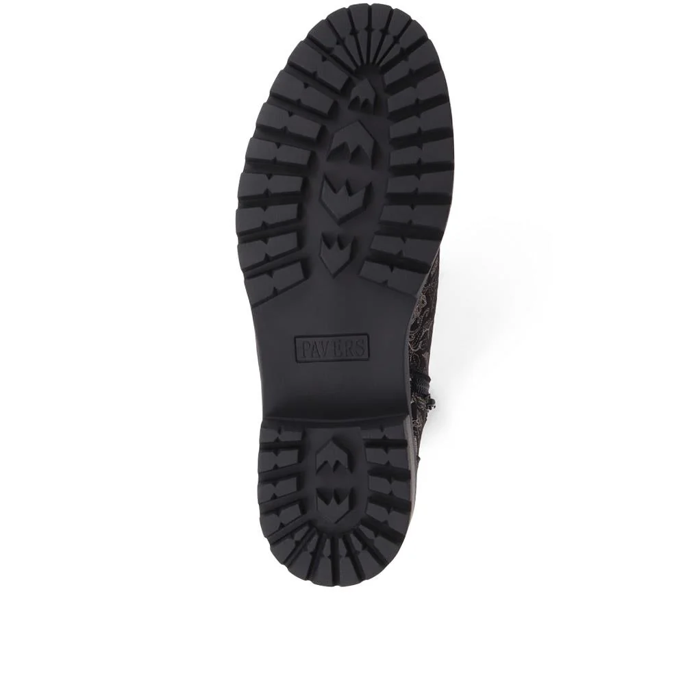 Floral Chelsea Boots - WBINS38037 / 324 119 - Black Floral - Image 4