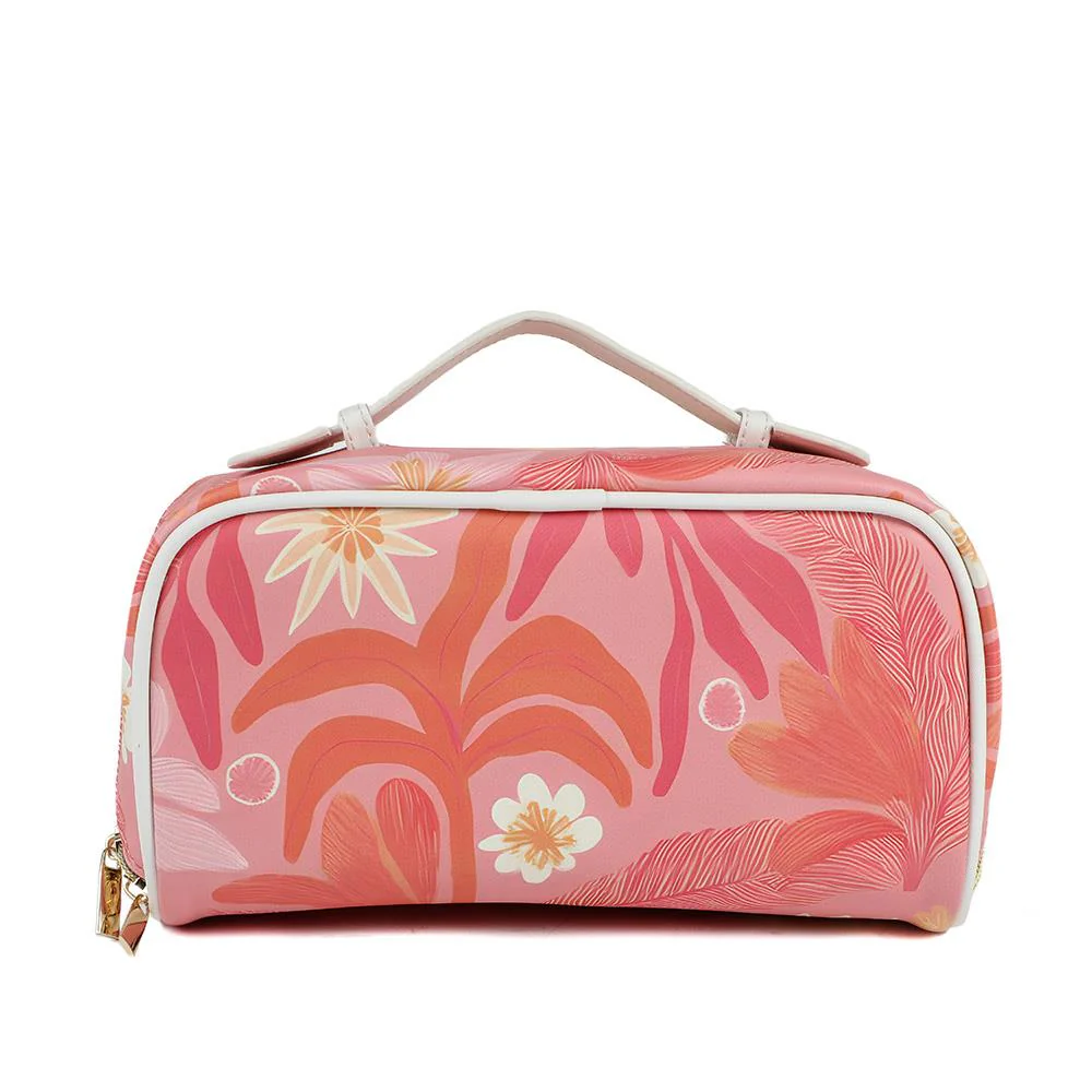 Tropical Multi Compartment Cosmetic Bag - HTZ43003 / 329 170 - Pink Multi - Image 3