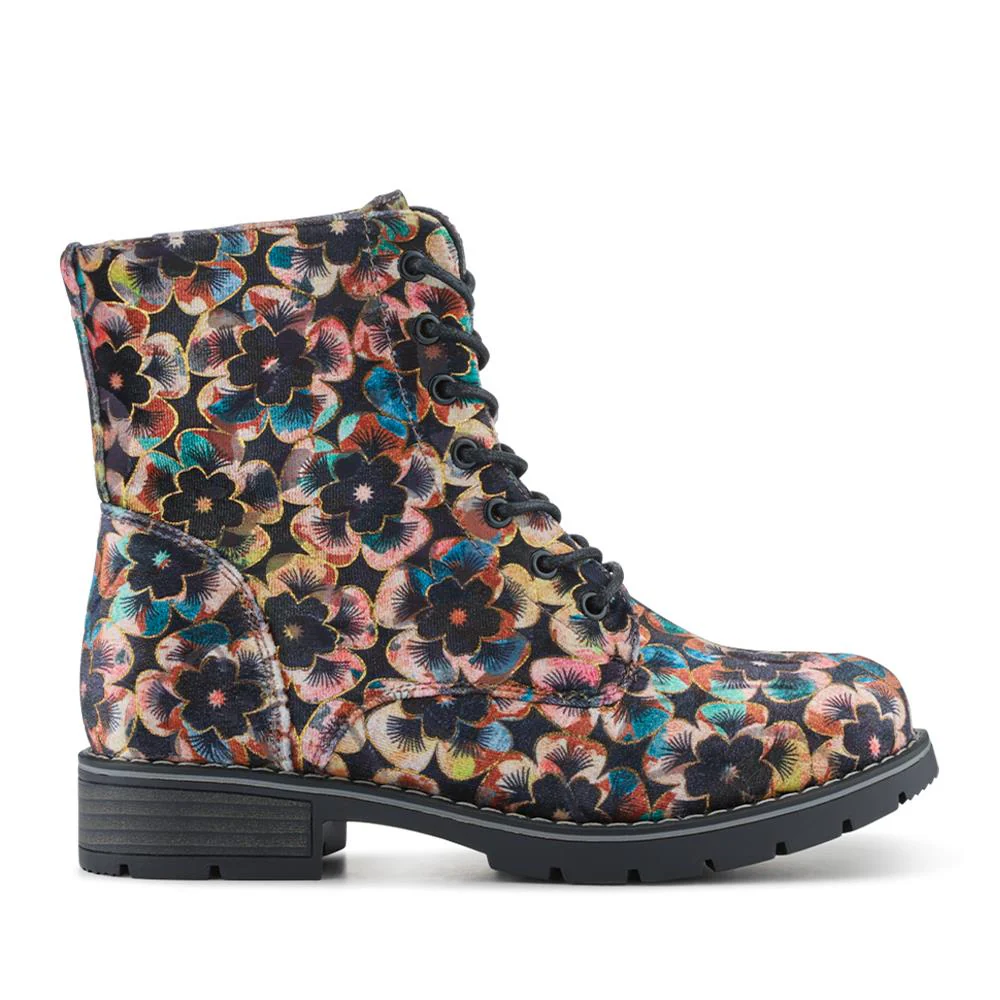 Floral Lace-Up Ankle Boots - WBINS32015 / 318 884 - Floral - Image 2